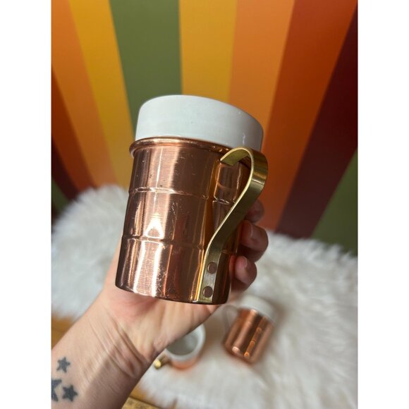 Vintage copper ceramic tea coffee mug glasses - set of 4 - Picture 6 of 6